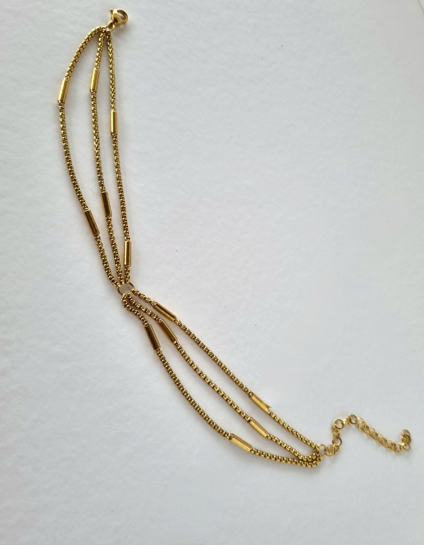 Steel anklet with eye beads