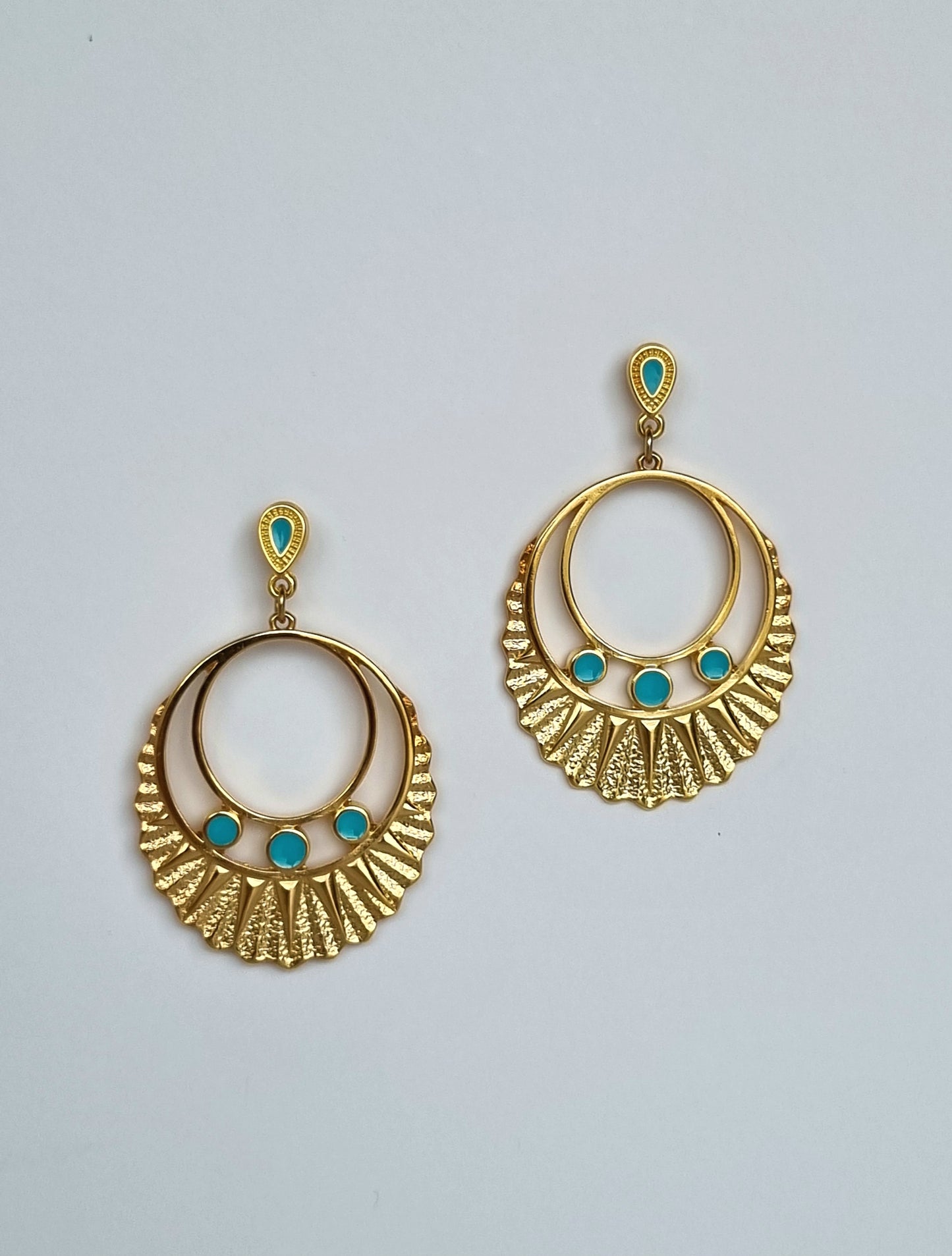 Boho earrings with enamel