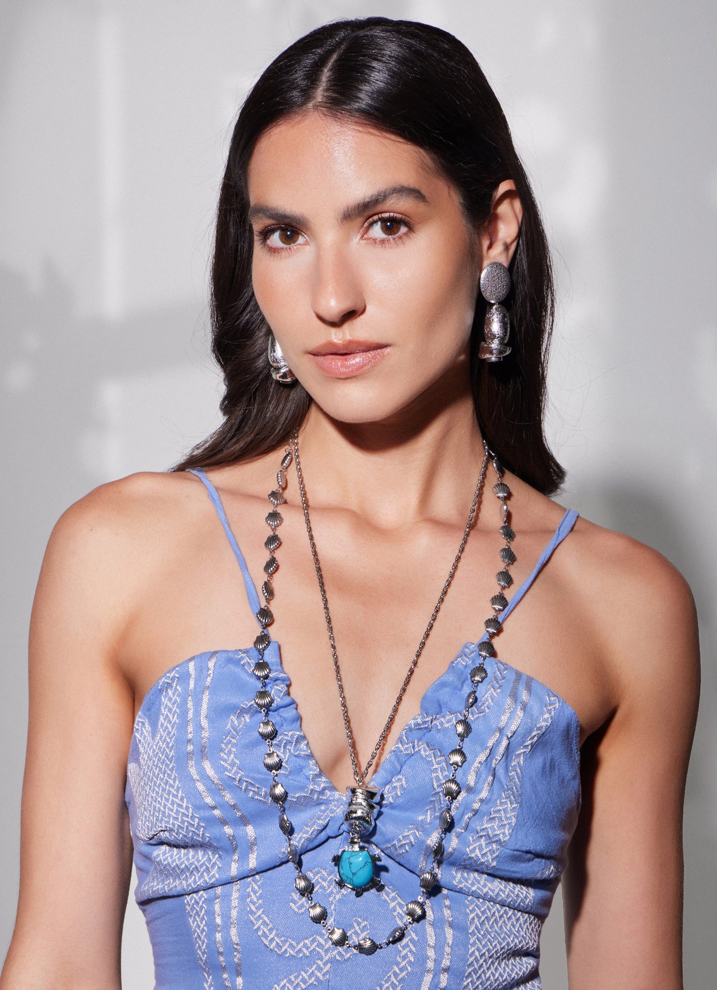 Earrings with acrylic beads