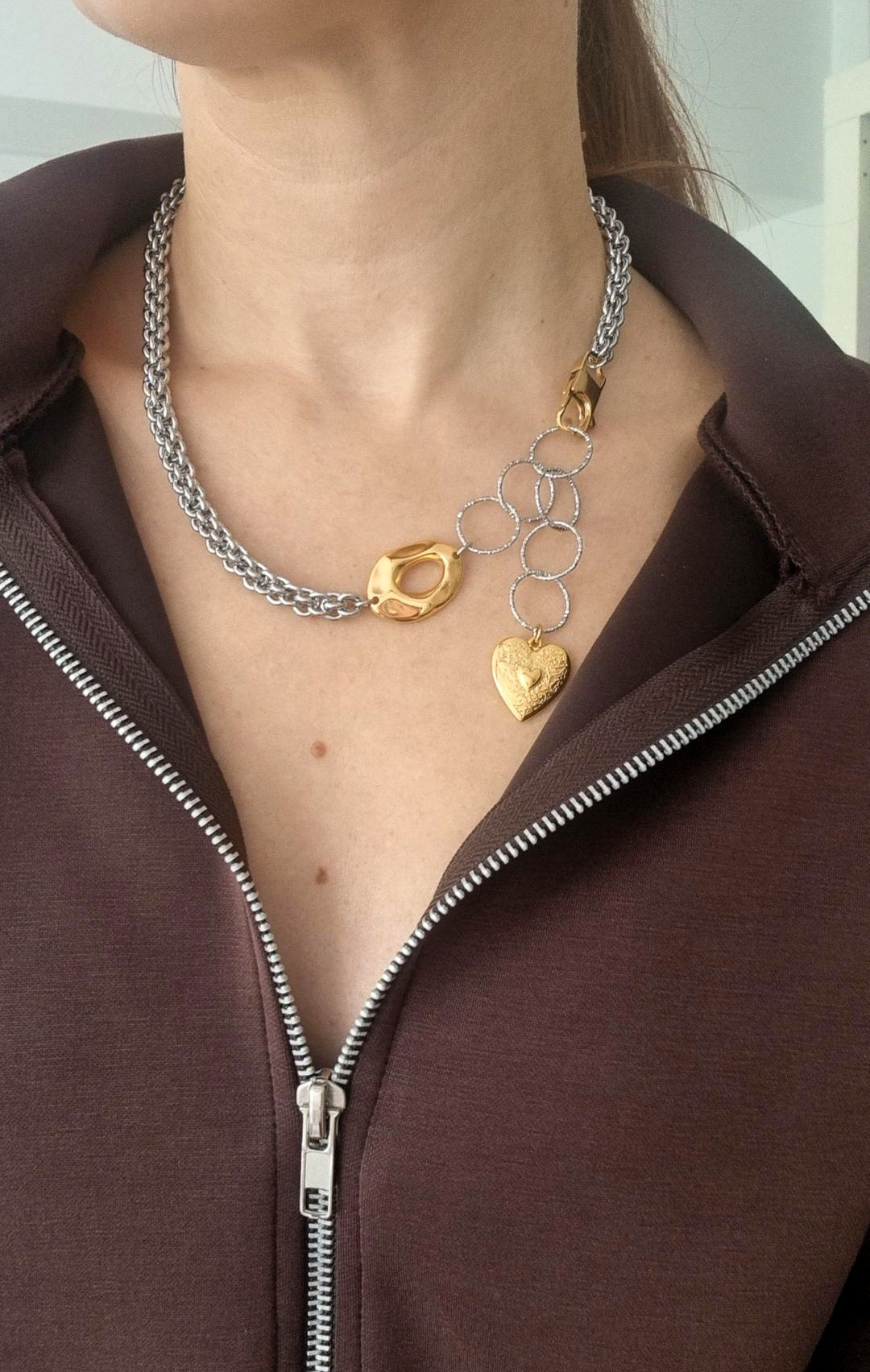 Steel 2colored necklace