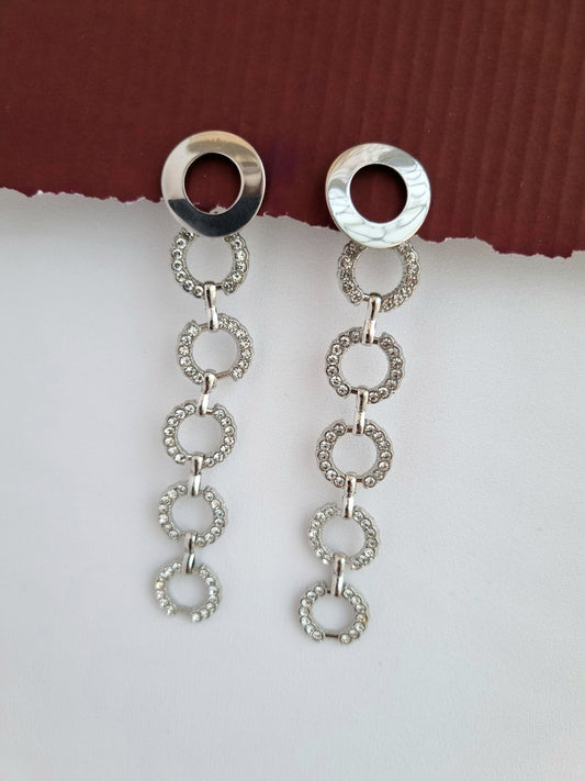 Drop earrings with strass