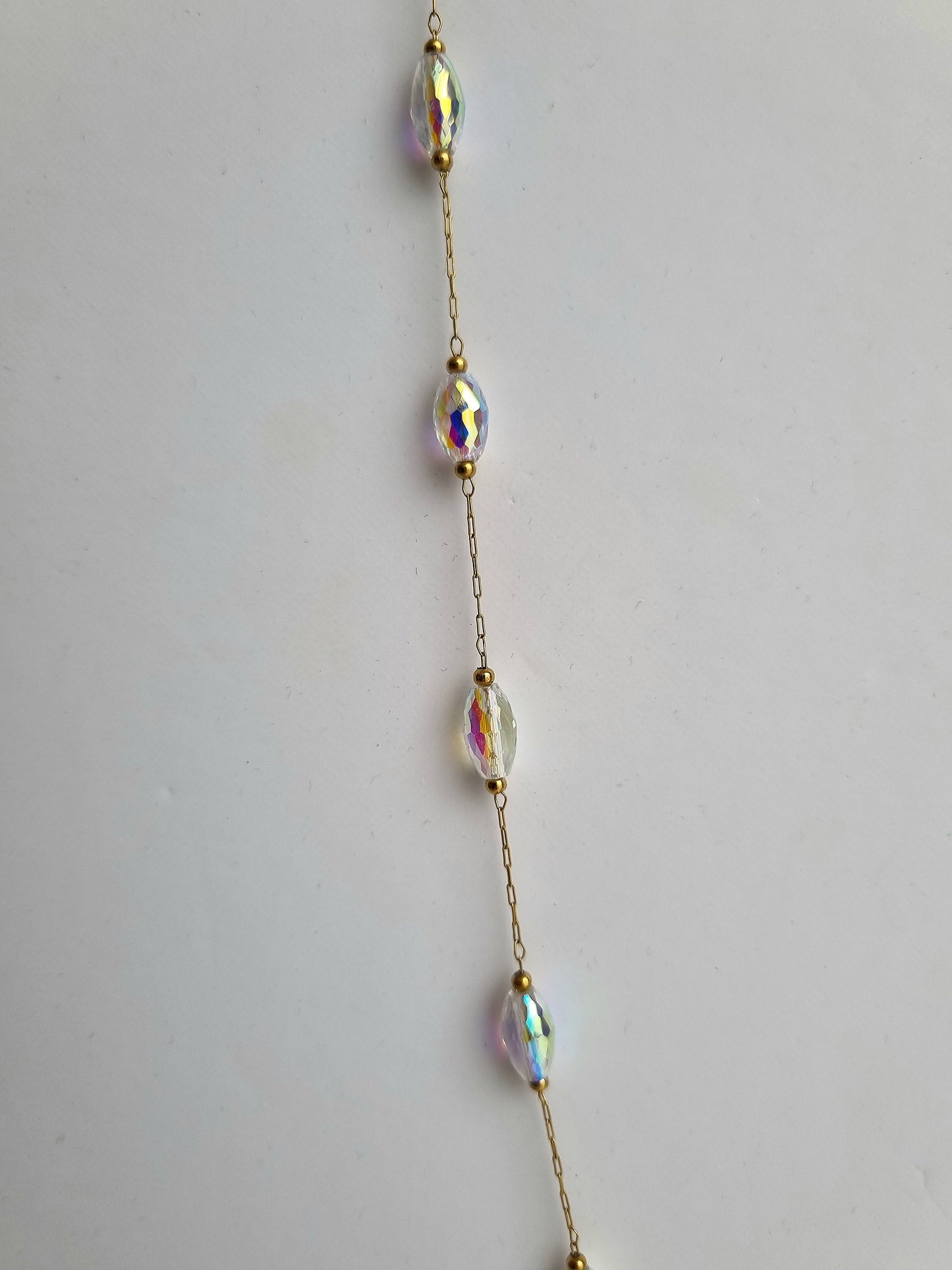 Long necklace with crystal beads