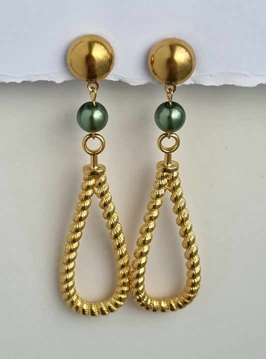Twisted knot gold plated earrings