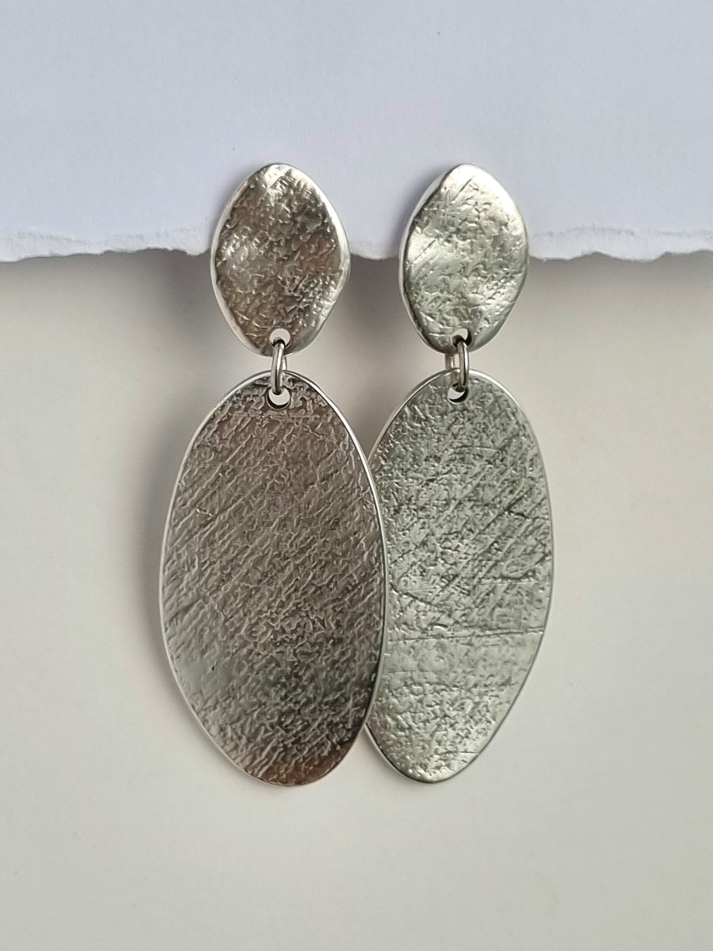 Silver plated asymmetric earrings