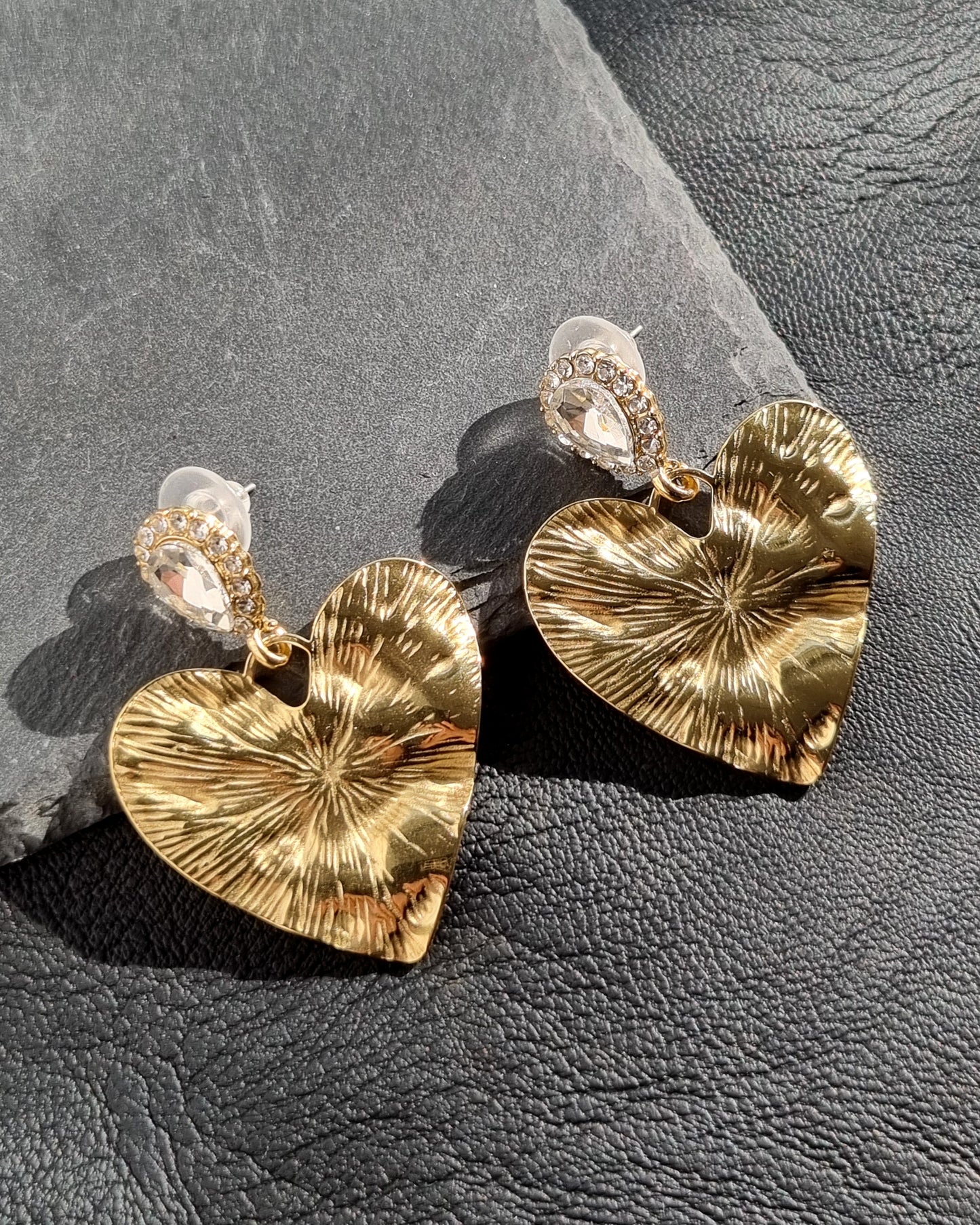 Steel hearts earrings