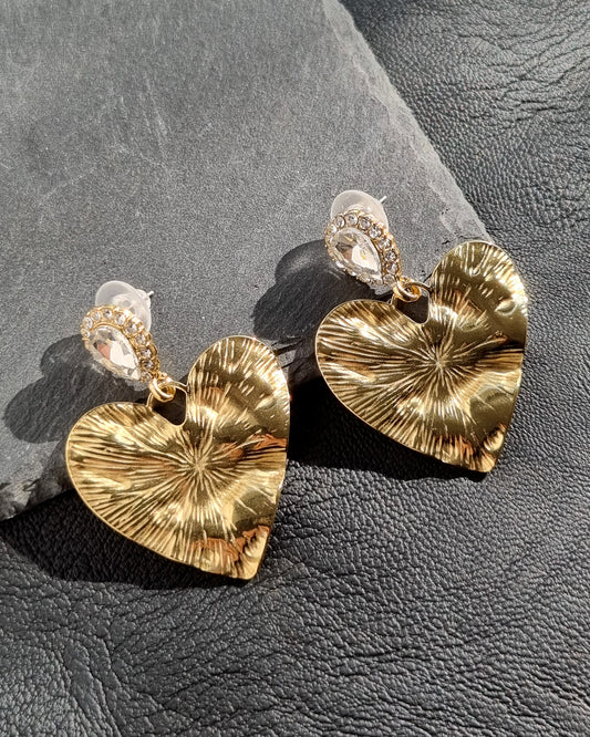 Steel hearts earrings