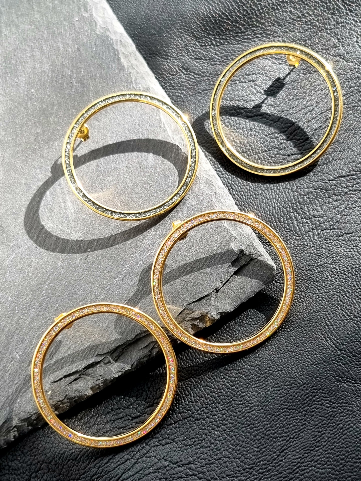 Glitter hoop earrings