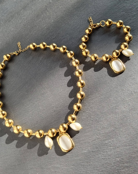 Steel bracelet large beads