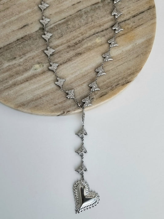 Steel necklace with butterflies