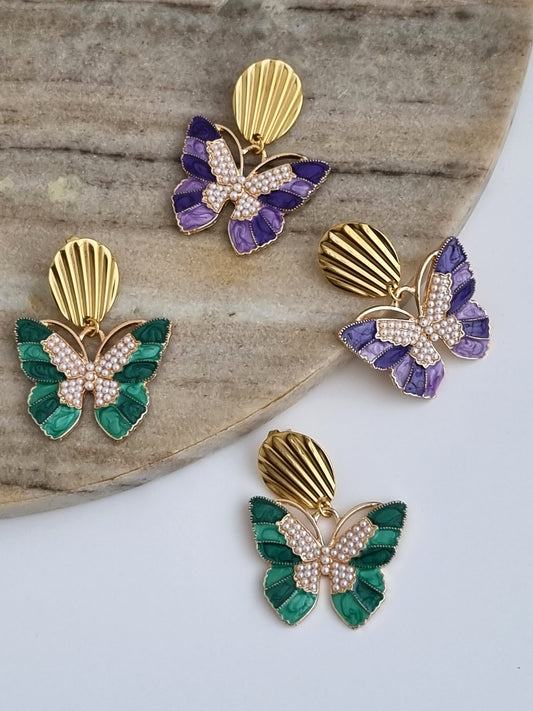 Butterfly steel earrings