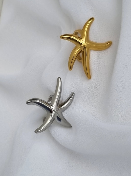 Starfish steel ring