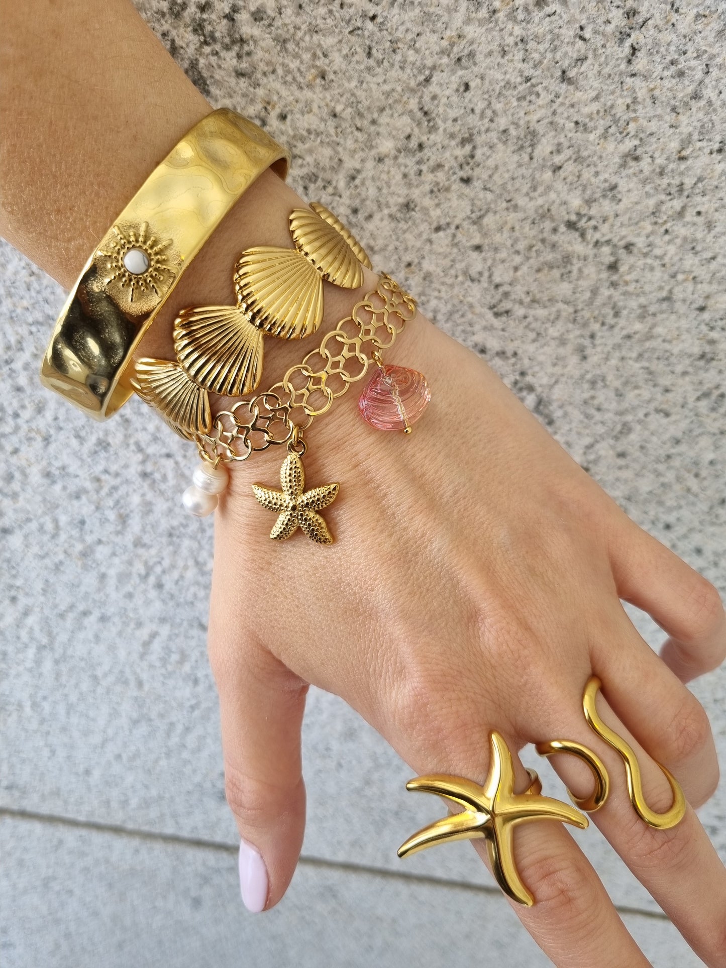 Starfish steel ring