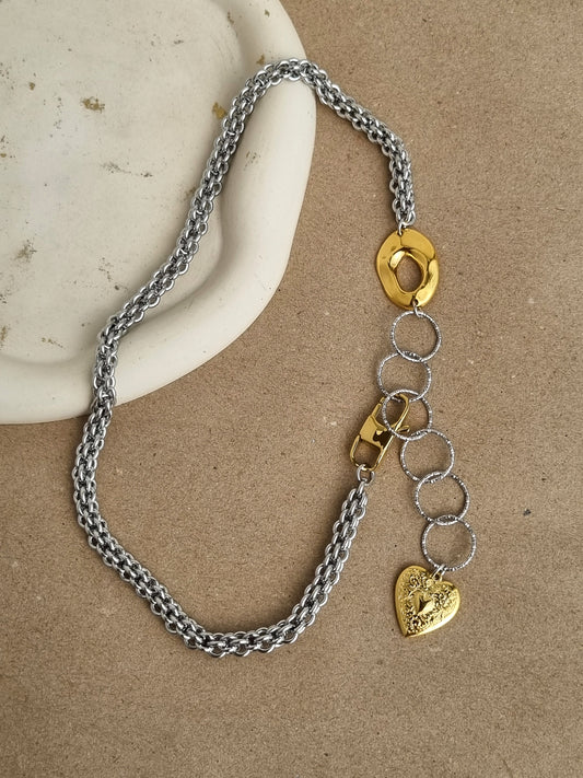 Steel 2colored necklace