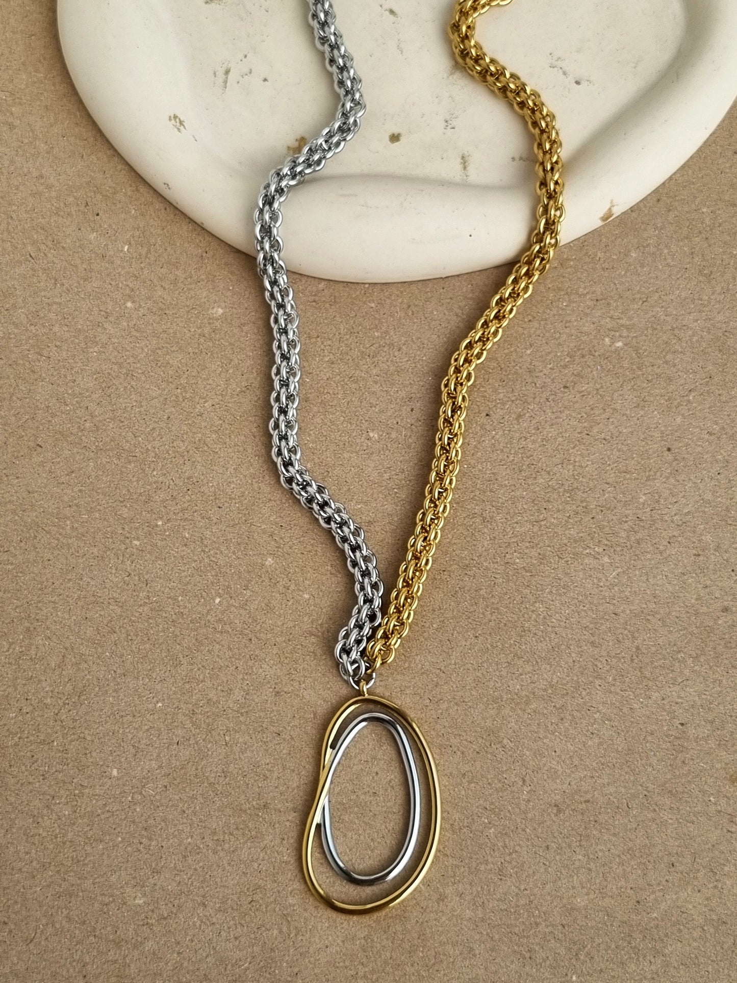 Steel 2 colored necklace