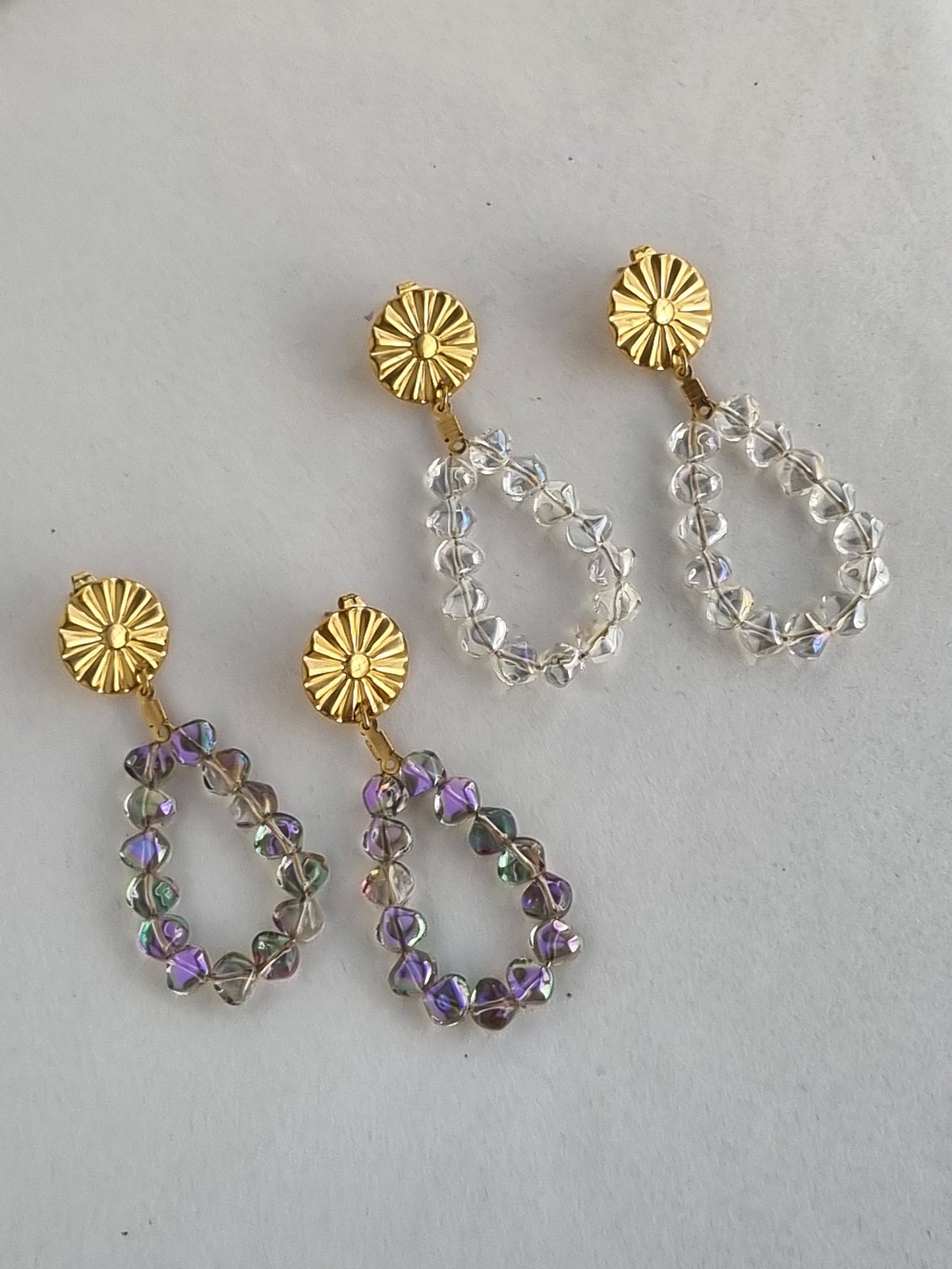 Earrings with crystal beads