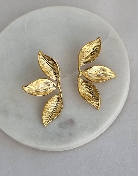 Steel leaf errings