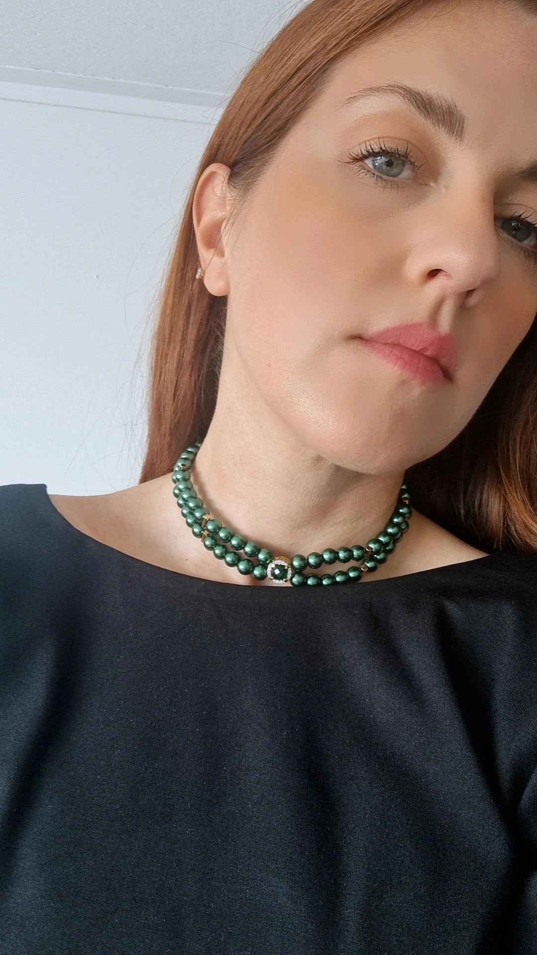 2ble choker pearl necklace