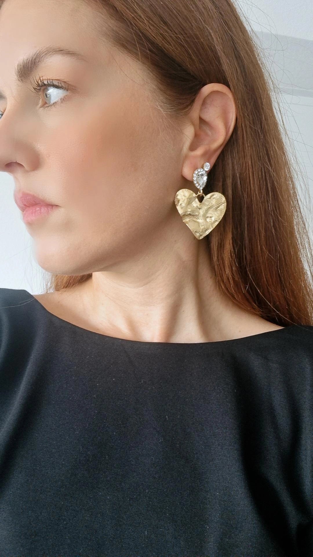 Steel hearts earrings