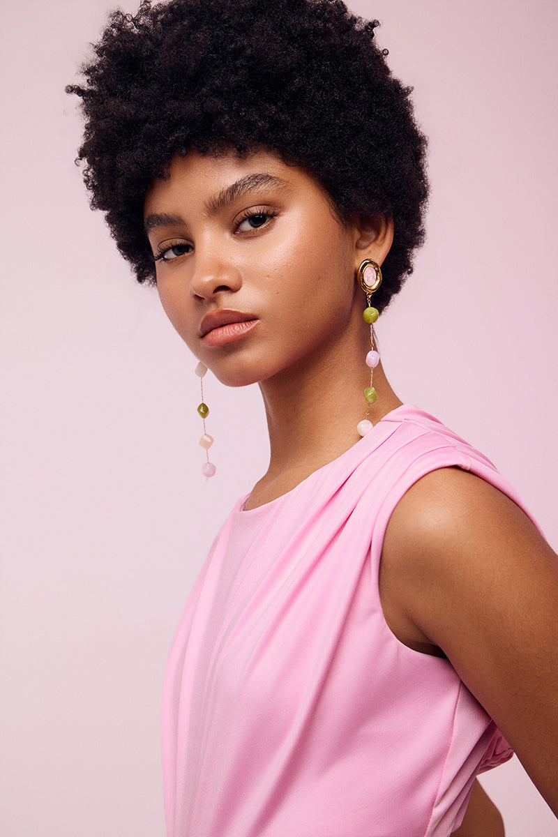 Earrings with colorful beads