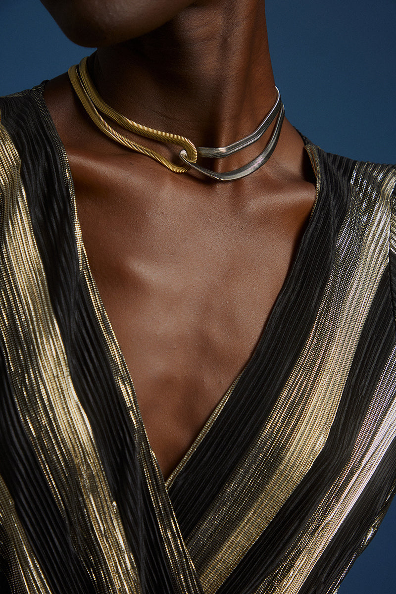 Double steel Necklace