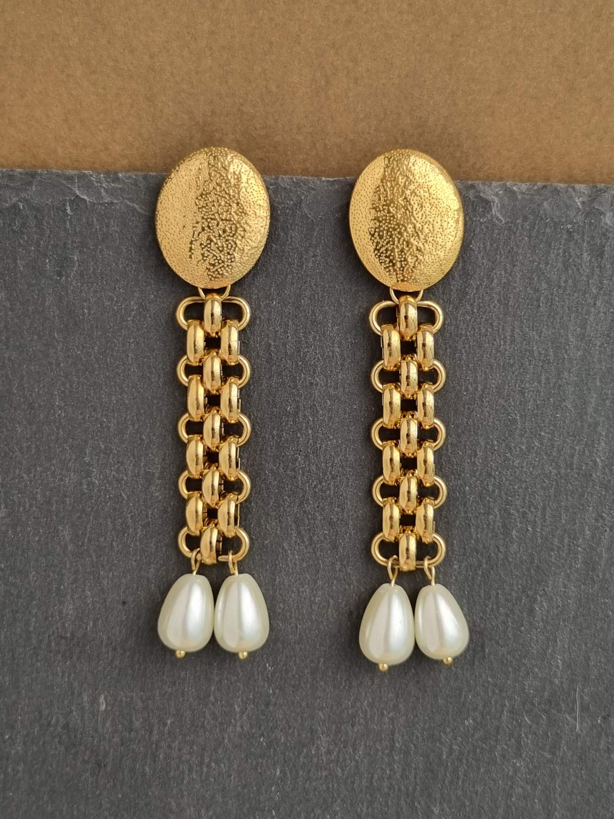Steel chain earrings
