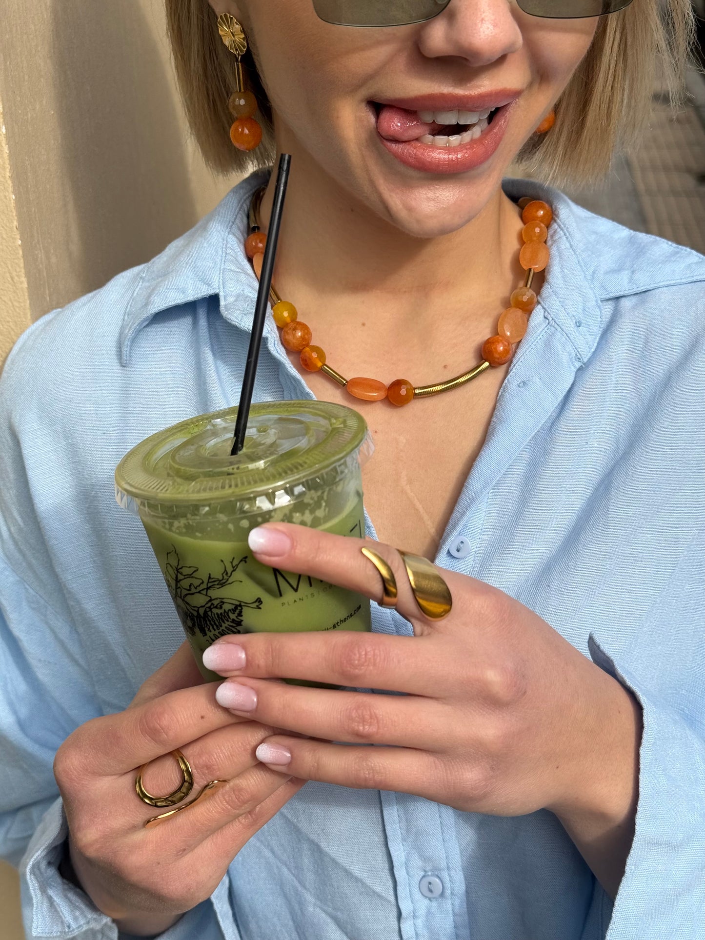 Νecklace with semi-precious stones