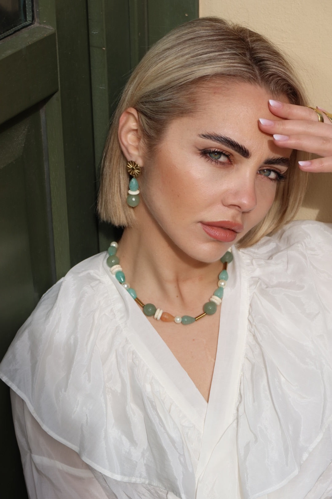 Necklace with semi-precious stones