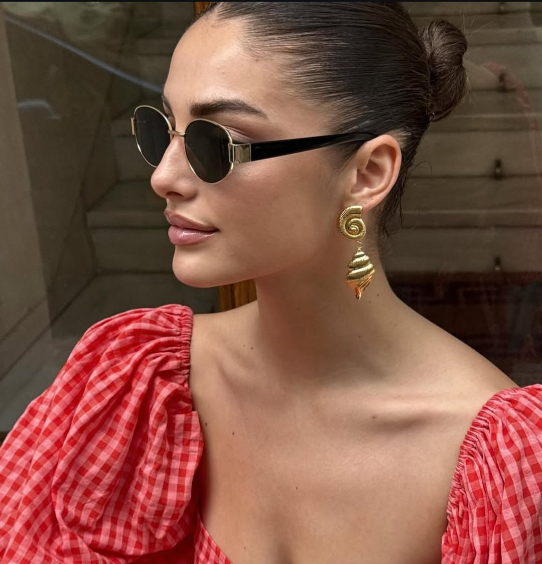 Steel shell earrings