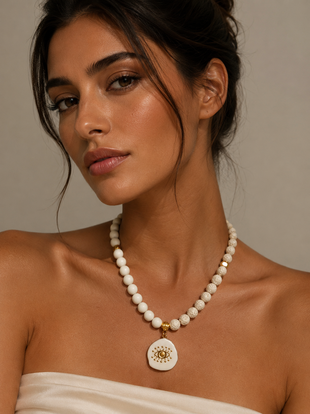 White beads necklace
