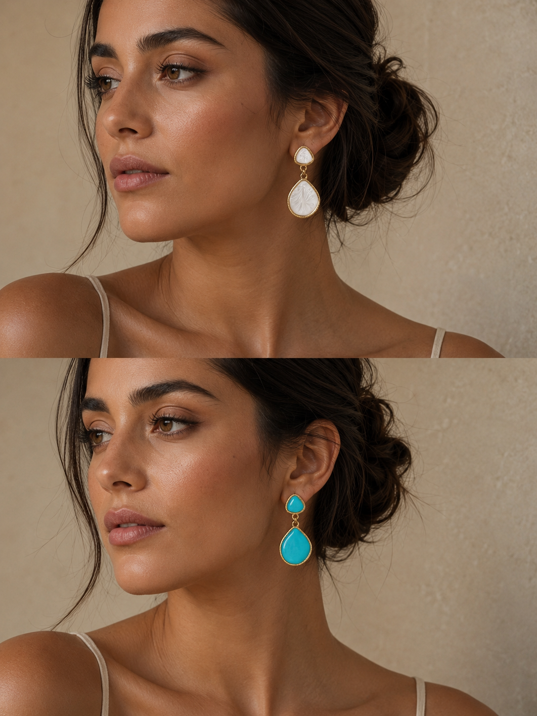Earrings with enamel