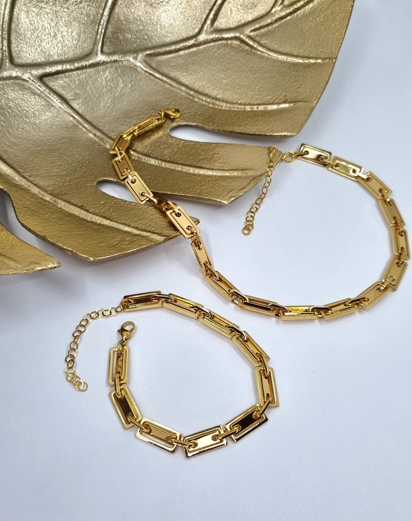 Stainless steel choker necklace and bracelet