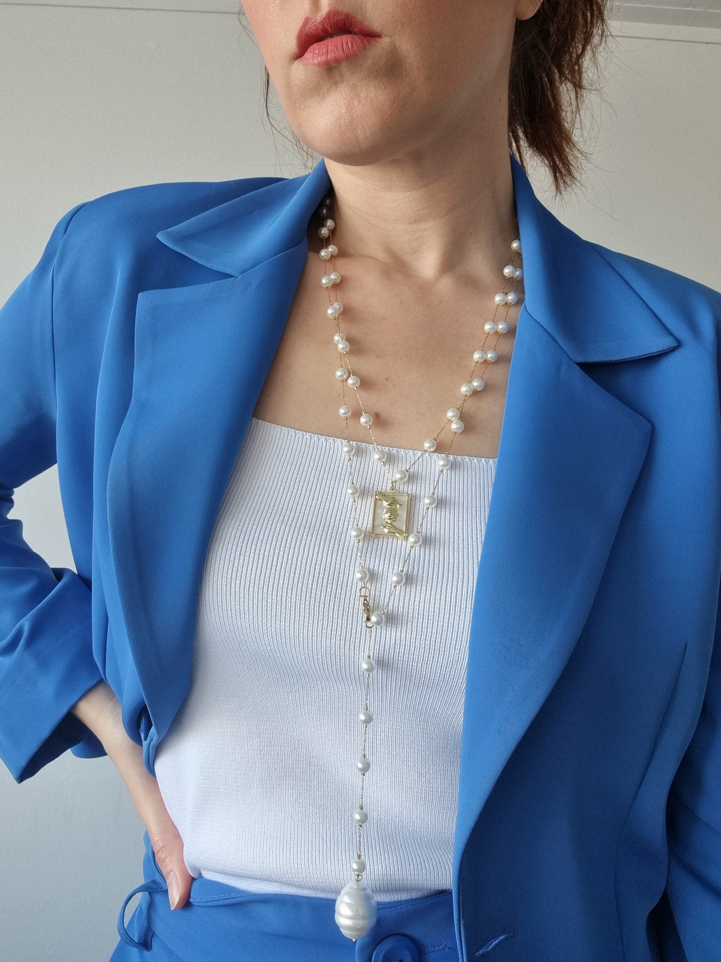 Stainless steel rosary necklace