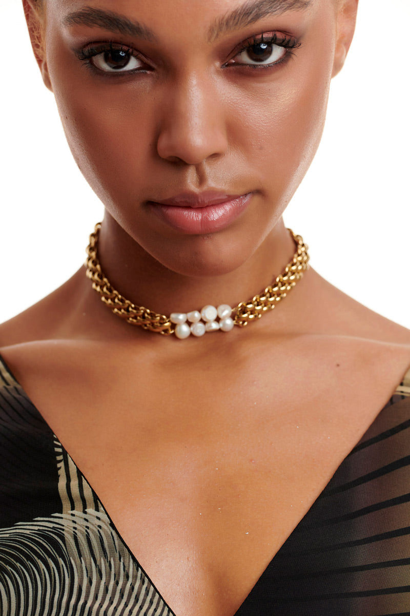 Stainless steel choker necklace
